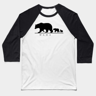 'Mama Bear and Two Cubs' Cool Bear Mom Gift Baseball T-Shirt